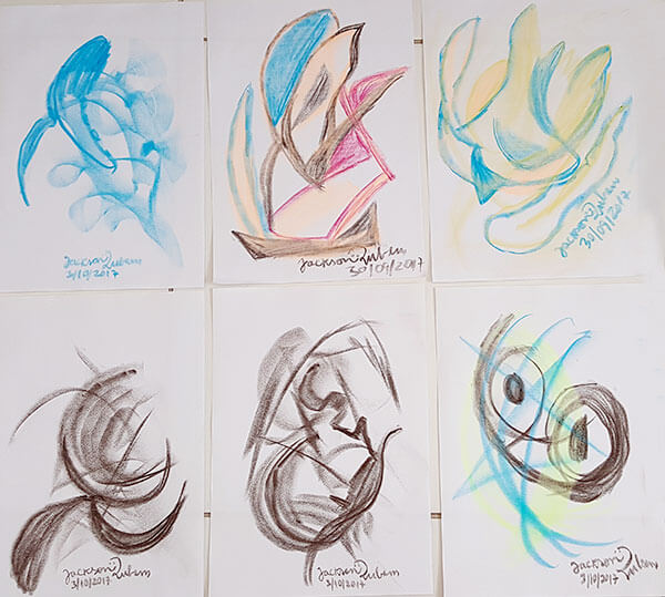 Desenhos de Jackson Rubem, produzidos automaticamente